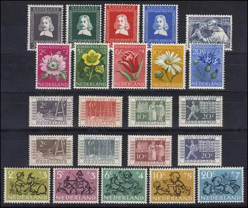 583-605 Pays-Bas-Nachilung 1952 complet, frais de port