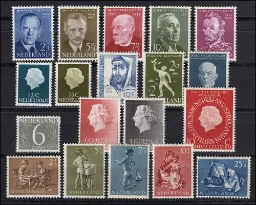 636-654 Niederlande-Jahrgang 1954 komplett, postfrisch