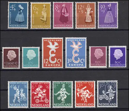 712-727 Pays-Bas-Janvier 1958 complet, frais de port