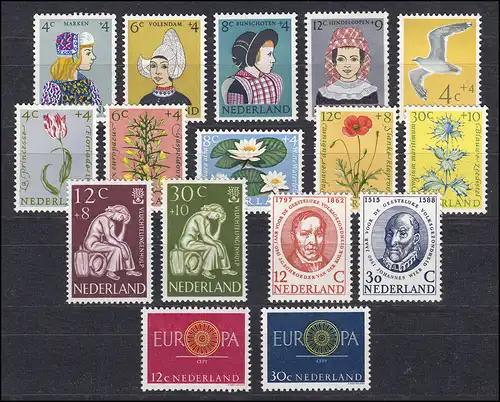 744-759 Niederlande-Jahrgang 1960 komplett, postfrisch