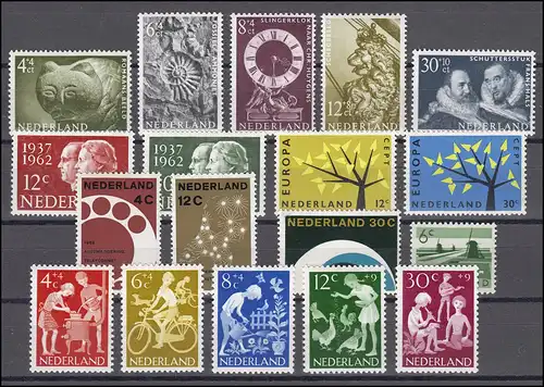 772-789 Niederlande-Jahrgang 1962 komplett, postfrisch