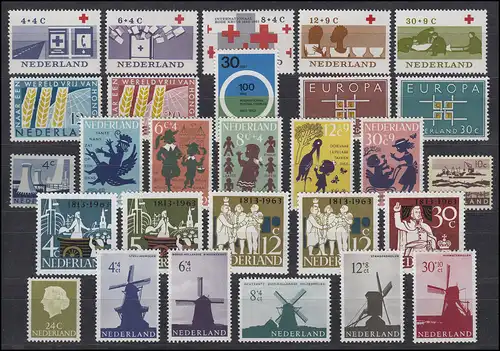 790-816 Niederlande-Jahrgang 1963 komplett, postfrisch