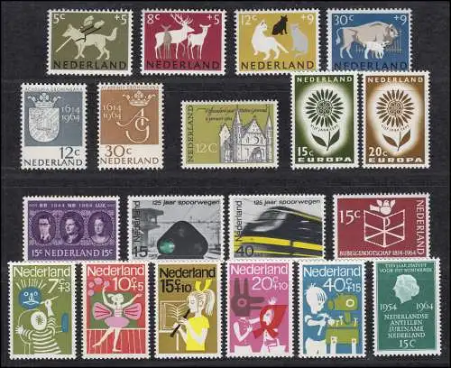 817-835 Niederlande-Jahrgang 1964 komplett, postfrisch