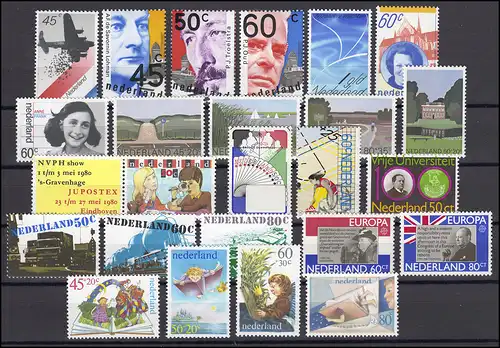 1151-1174 Pays-Bas-Janvier 1980 complet avec bloc 21, frais de port