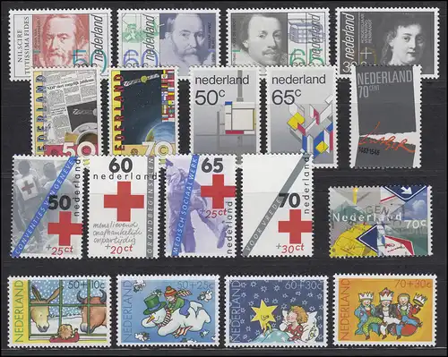 1227-1244 Niederlande-Jahrgang 1983 komplett mit Block 25, postfrisch