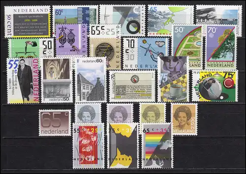 1285-1309 Niederlande-Jahrgang 1986 komplett mit Block 29, postfrisch