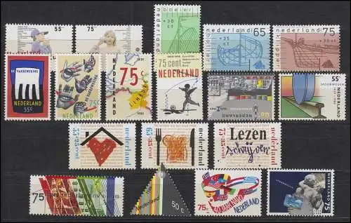 1357-1374 Pays-Bas, 1989 complet avec bloc 33, frais de port