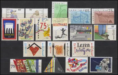 1357-1374 Pays-Bas, 1989 complet avec bloc 33, frais de port
