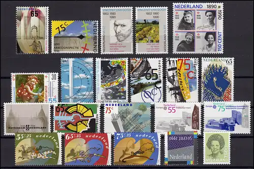 1375-1395 Pays-Bas-Nederland-Ange 1990 complet avec bloc 34, frais de poste