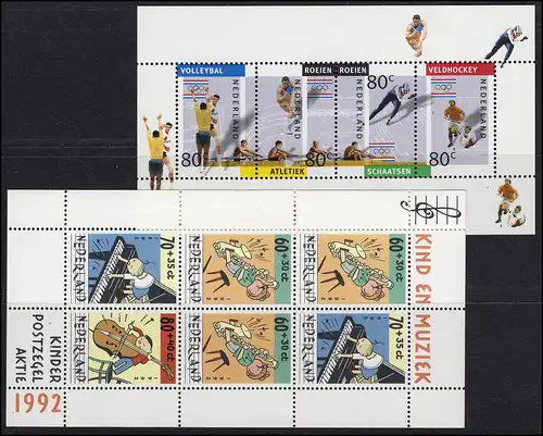 1427-1459 Niederlande-Jahrgang 1992 komplett mit Block 36 und 37, postfrisch