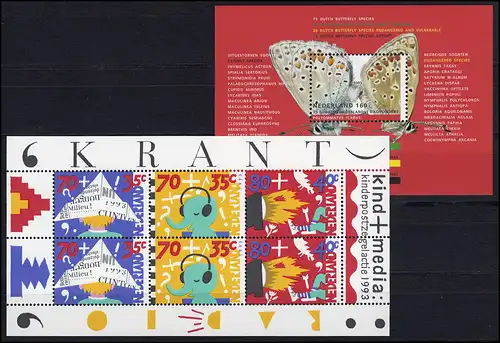 1460-1497 Pays-Bas 1993 complet avec les blocs 38 et 39, frais de port