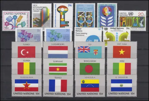 340-365 Nations Unies New York année 1980, complet, frais de port **