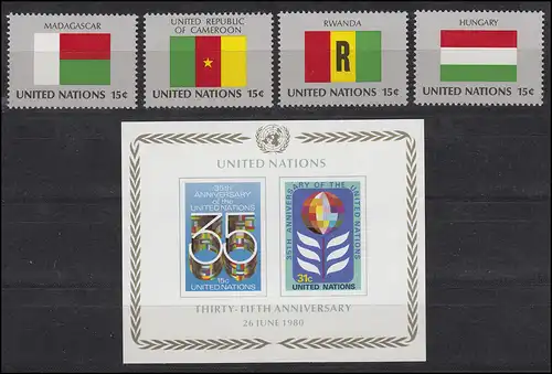 340-365 Nations Unies New York année 1980, complet, frais de port **