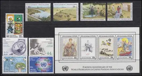 490-518 Nations Unies New York année 1986 complète, frais de port **