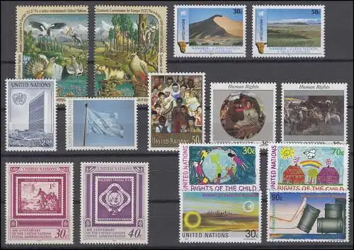 608-624 UNO New York Jahrgang 1991 komplett, postfrisch **