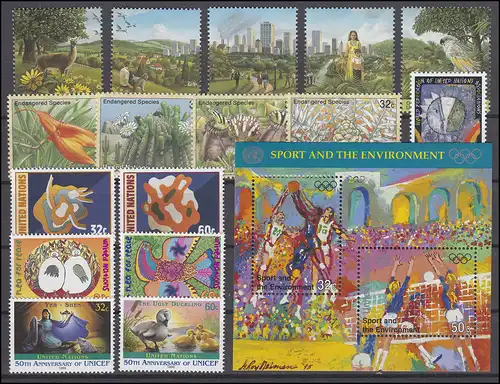 704-721 UNO New York Jahrgang 1996 komplett, postfrisch **