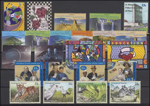 797-829 Nations Unies New York année 1999 complète, frais de port **