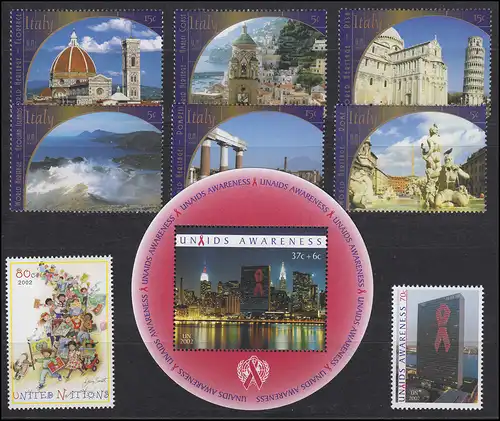 889-913 Nations Unies New York millésime 2002 complet, frais de port **