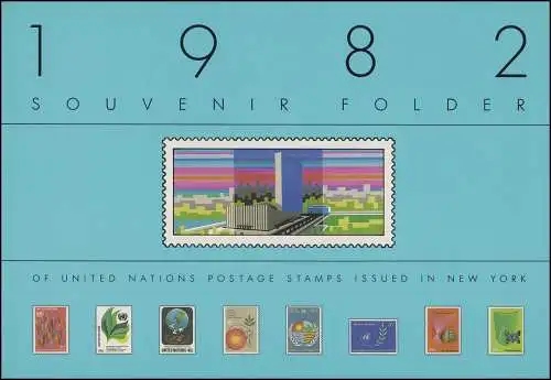 UNO New York Jahressammelmappe Souvenir Folder 1982, postfrisch **