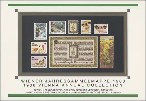 UNO Wien Jahressammelmappe 1988, postfrisch **