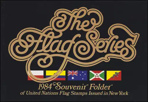 Drapeaux de la carte des Nations Unies de New York 1984, frais de port **
