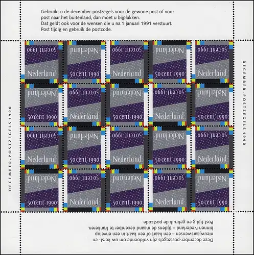 1395 DécembreMarque Inscription 1990 - Petit feuillet, frais de port **