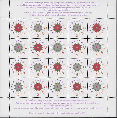 1458-1459 Marques de décembre Étoile de Noël 1992 - Petit arc, frais de port **