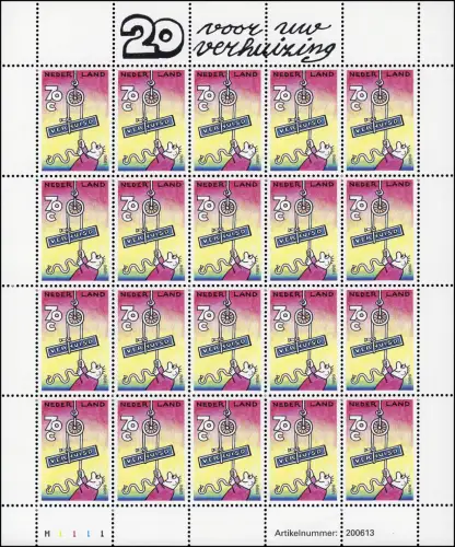 1570 Marque libre pour les annonces de changement d'adresse 1996 - Petit feuille, frais de port **