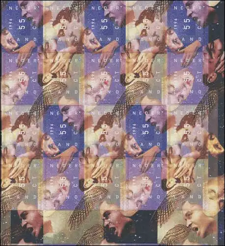 1599-1602 Marques de décembre 1996 - Feuille complète avec 20 timbres, **