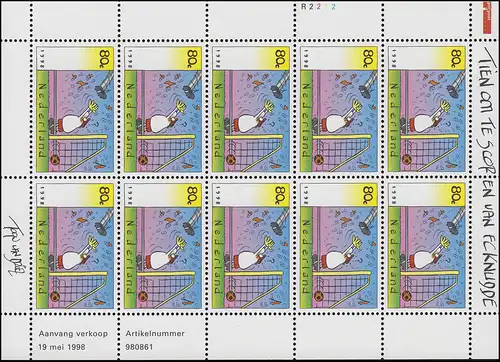 1657 Fußball 1998 - 10er-Bogen, postfrisch **