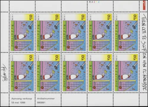 1657 Fußball 1998 - 10er-Bogen, postfrisch **