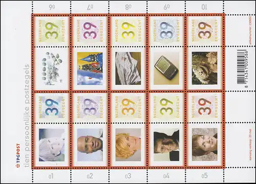 2112-2121 Marques de voeux Personnes et objets 2003 - Petit arc, frais de port **