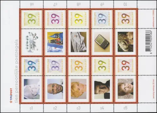 2112-2121 Marques de voeux Personnes et objets 2003 - Petit arc, frais de port **