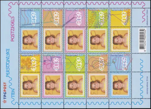 2122-2131 Grußmarken Mädchen 2003 - Kleinbogen, postfrisch **