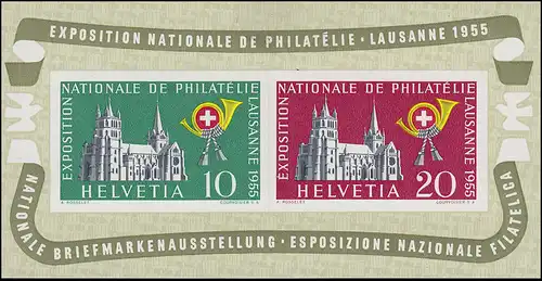 Suisse Bloc 15 Exposition des timbres Lausanne 1955, frais de port **