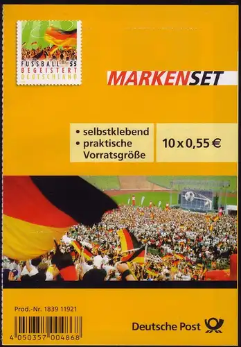 88I MH Fußball begeistert Deutschland 2012, Erstverwendungsstempel Bonn 2.5.