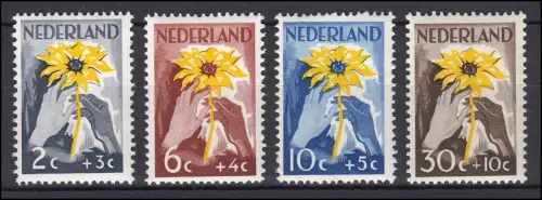 521-524 Wohlfahrt Rotes Kreuz Indien-Hilfe 1949, Satz postfrisch **