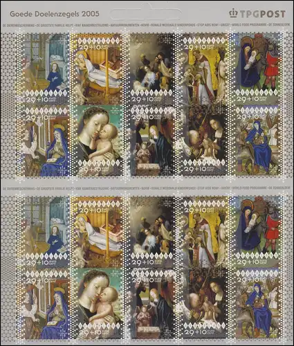 2359-2368 Wofa Noël 2005 - Feuille 5x2+5x 2 (20 timbres), frais de port **