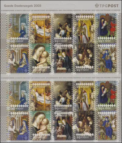 2359-2368 Wofa Noël 2005 - Feuille 5x2+5x 2 (20 timbres), frais de port **