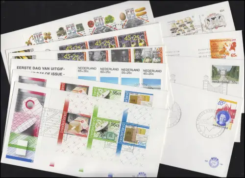 1175-1196 Pays-Bas, 1981 à 10 FDC, numéro NVPH 190-197 avec Bl.22+23