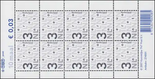 2482 France-Marque 3 centen 2006 (2x5 timbres), RaTdr. - Petit-arc I, frais de port **