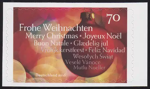 3270 Weihnachtskugel 2016, selbstklebend aus FB 61, **