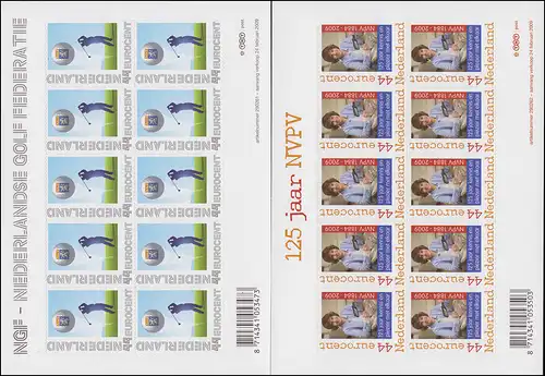 2647-2648 Ma marque 2009: Golf et collection de timbres - Ensemble de feuilles **