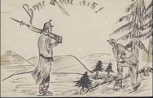 Suisse Carte postale de la troupe SANITY-ABT. 3 FELDPOST vers 1914/1915
