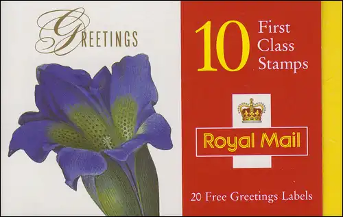 Carnets de Grande-Bretagne 115 timbres Fleurs 2,60 livres 1997, **