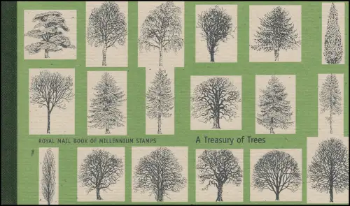 Carnets de la Grande-Bretagne 139 Reine Elisabeth II arbres 1 livre 2000, **