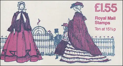 Großbritannien-Markenheftchen O-87 Women's Costume 1850-1860 Damenmode 1983, **