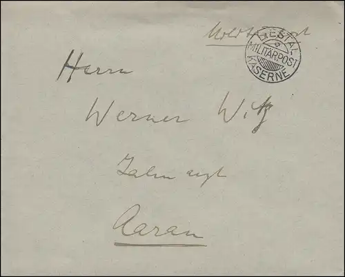 Poste militaire suisse LIESTAL - POST MILITAIRE - KAZERNE vers Aarau