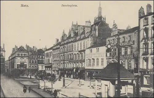 Feldpost Landsturm-Inf.-Batl. Leipzig auf AK Metz Jacobsplatz LONGEVILLE 5.8.15