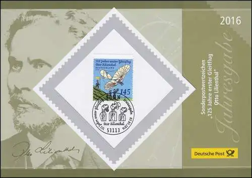 Annulation du courrier 125 ans premier vol glissant Otto Lilienthal 2016